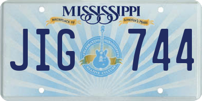 MS license plate JIG744