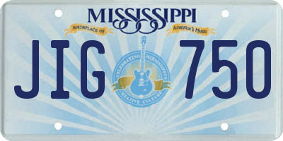 MS license plate JIG750