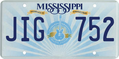 MS license plate JIG752
