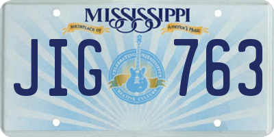 MS license plate JIG763