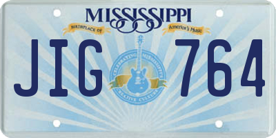 MS license plate JIG764