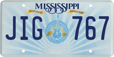 MS license plate JIG767
