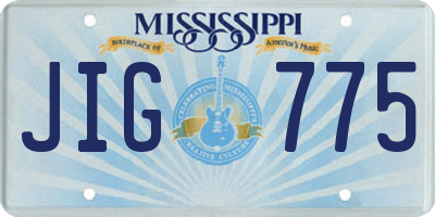 MS license plate JIG775