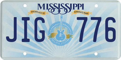 MS license plate JIG776