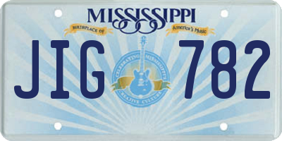 MS license plate JIG782
