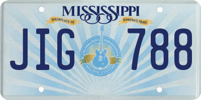 MS license plate JIG788