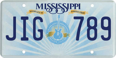 MS license plate JIG789