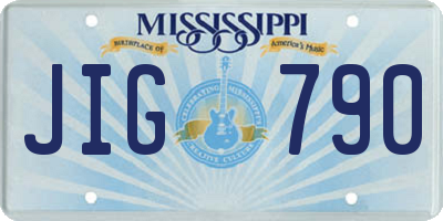 MS license plate JIG790