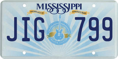 MS license plate JIG799