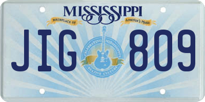 MS license plate JIG809