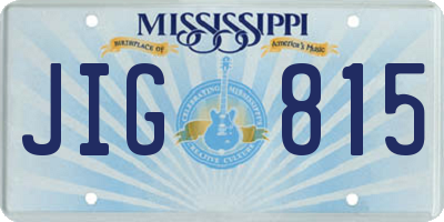 MS license plate JIG815