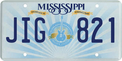 MS license plate JIG821