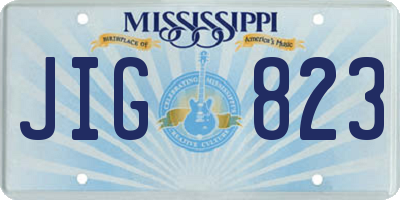 MS license plate JIG823