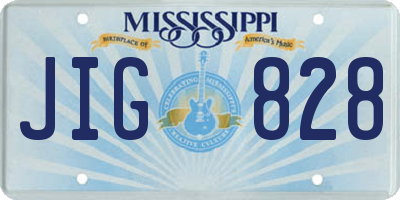 MS license plate JIG828