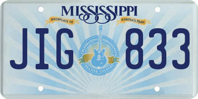MS license plate JIG833