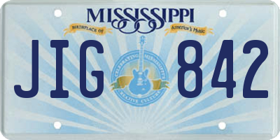 MS license plate JIG842
