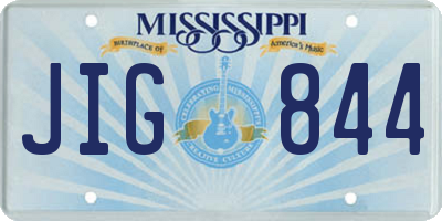 MS license plate JIG844