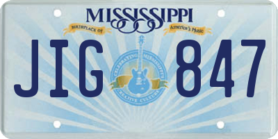 MS license plate JIG847