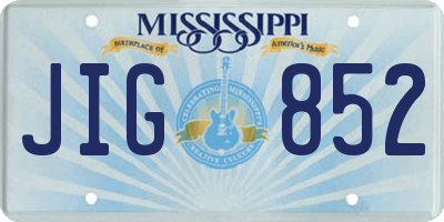 MS license plate JIG852