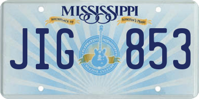 MS license plate JIG853