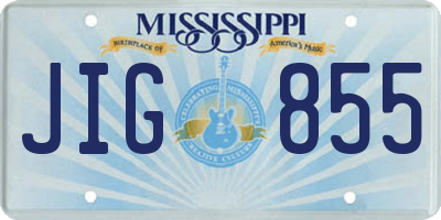 MS license plate JIG855