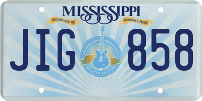 MS license plate JIG858