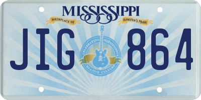 MS license plate JIG864