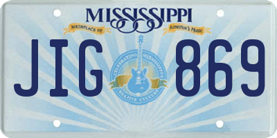 MS license plate JIG869