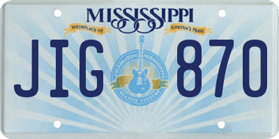 MS license plate JIG870
