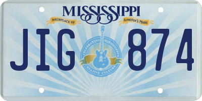 MS license plate JIG874