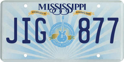 MS license plate JIG877