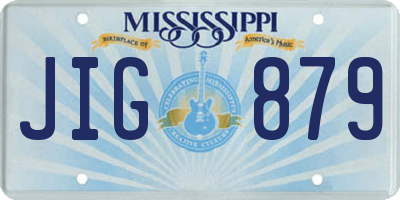 MS license plate JIG879