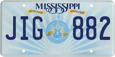 MS license plate JIG882