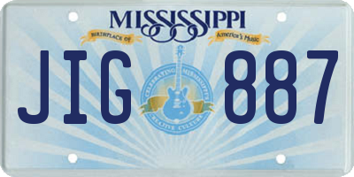 MS license plate JIG887