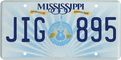 MS license plate JIG895