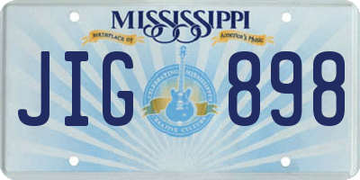 MS license plate JIG898