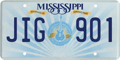 MS license plate JIG901