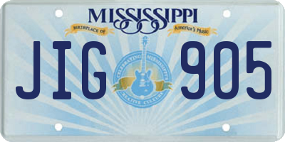 MS license plate JIG905