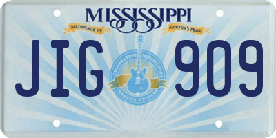 MS license plate JIG909