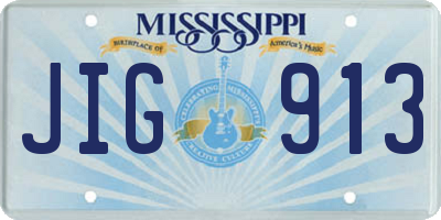 MS license plate JIG913