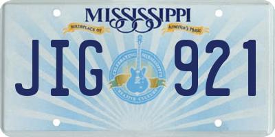 MS license plate JIG921