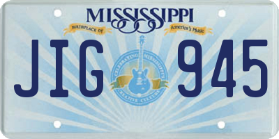 MS license plate JIG945