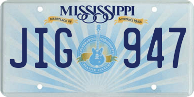 MS license plate JIG947