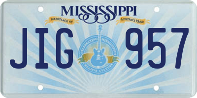 MS license plate JIG957
