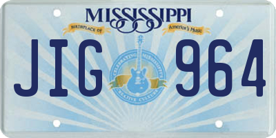 MS license plate JIG964