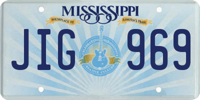 MS license plate JIG969