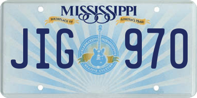 MS license plate JIG970
