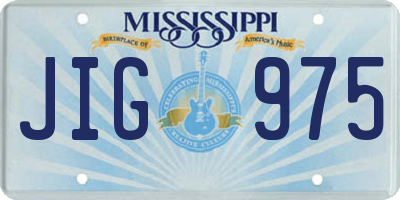 MS license plate JIG975