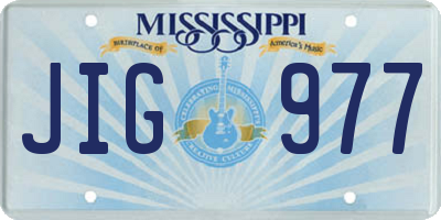MS license plate JIG977