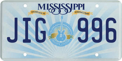 MS license plate JIG996